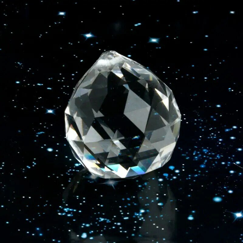 Y1UB lâmpada cristal transparente bola suspensa decoração casamento 20 mm