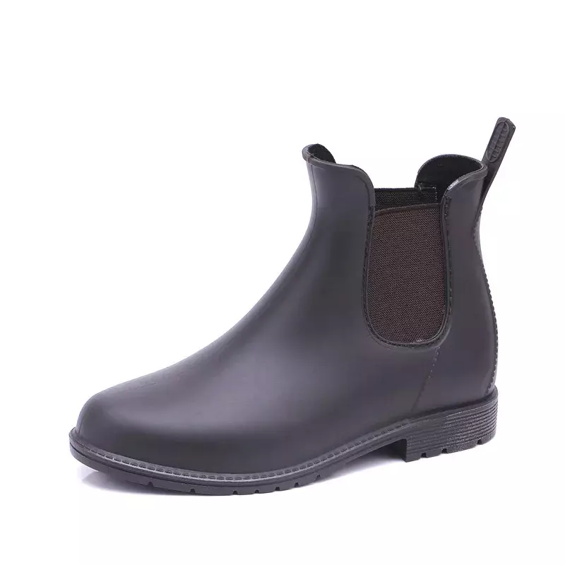 Botas de borracha impermeáveis, Sapatos antiderrapantes para homens ao ar livre, Sapatos de trabalho preto Chelsea, 2023