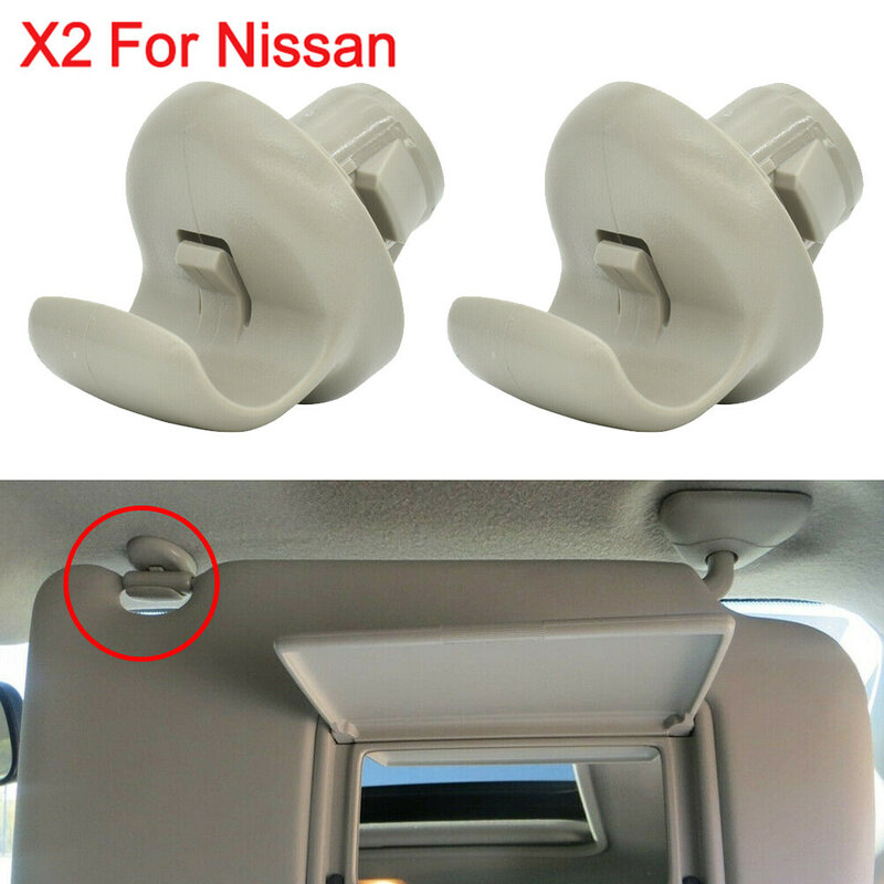 2pcs Sun Visor Bracket Clips Front Left Right Gray For Nissan 350Z Infiniti FX45 FX35 G35 Juke For Nissan Micra K12 2003–2010