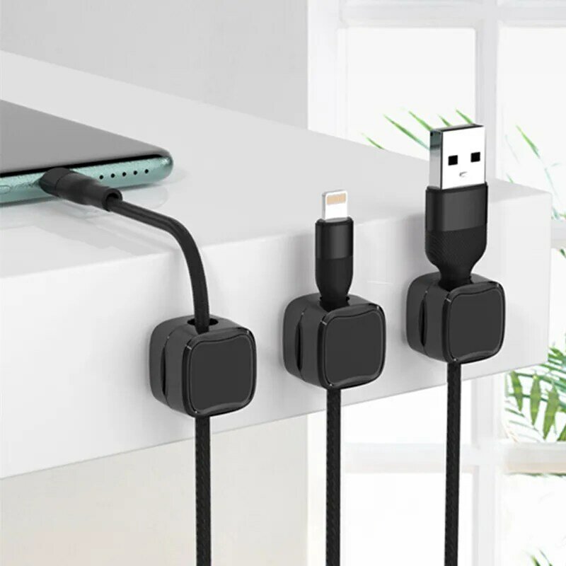 3/6pcs Magnetic Cable Clips Cable Smooth Adjustable Cord Holder Under Desk Wire Management Wire Keeper Cable Organizer Holder