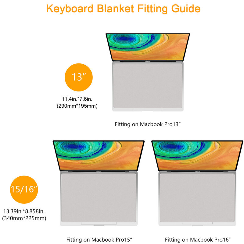 Film pelindung Microfiber tahan debu, sarung selimut Keyboard Notebook kain pembersih layar Laptop untuk MacBook Pro 13/15/16 inci