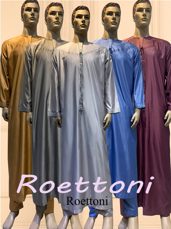 1 Набор, Мужская блестящая эмбира, эмбира, оррайский орнамент, марокканская абайя, джеллаба, роскошная мусульманская одежда, молитва