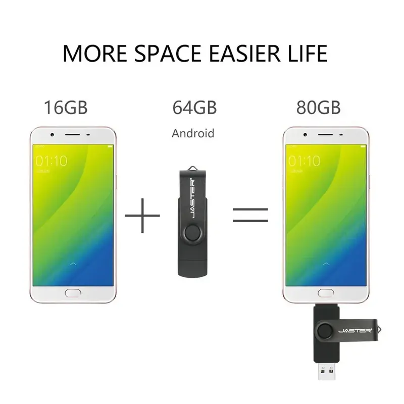 JASTER-unidad Flash OTG USB 2,0 3 en 1, MicroMemory Stick de 64GB, 32GB y 16GB para Samsung y ordenador, almacenamiento externo de 8GB