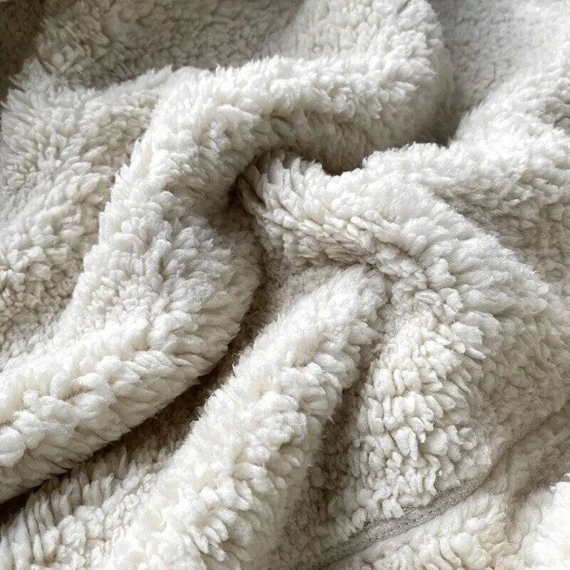 Chaqueta de lana con cremallera para exteriores, abrigo informal de Sherpa de Color sólido, grueso y cálido con cuello levantado, cortavientos suave y cómodo, Invierno