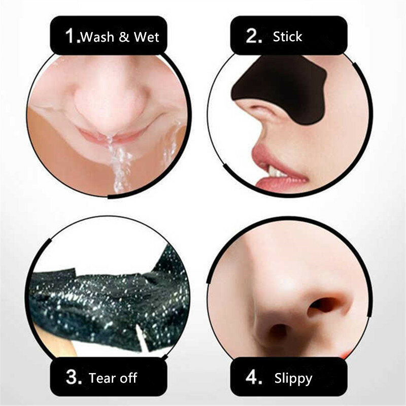 Eliminador de espinillas en la nariz, máscara para el tratamiento del acné, limpiador de puntos negros, limpieza profunda de poros de la nariz, cuidado de la piel, 5-60 unidades