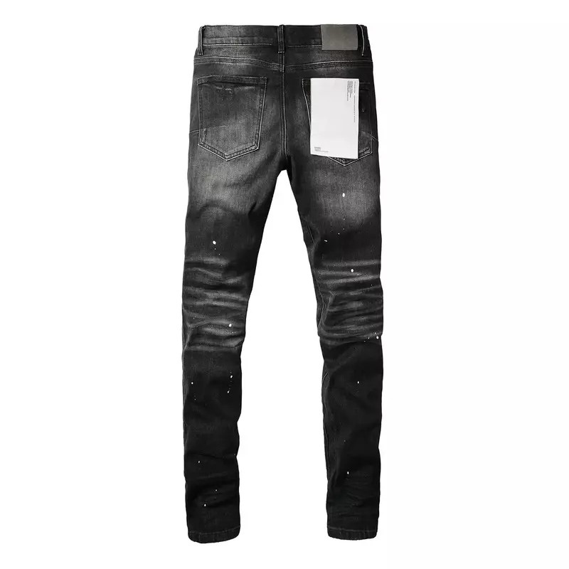 Top quality 2024ss New Purple ROCA Brand jeans Fashion with top street paint distressed Repair Low Rise Skinny Denim pants