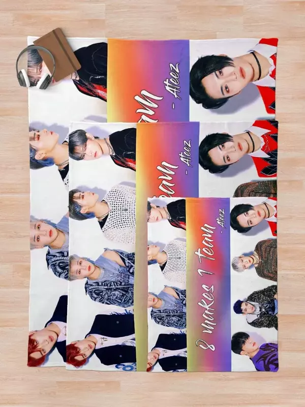 8 Makes 1 Team - Ateez Throw Blanket halloween blankets and throws Stuffeds Blankets