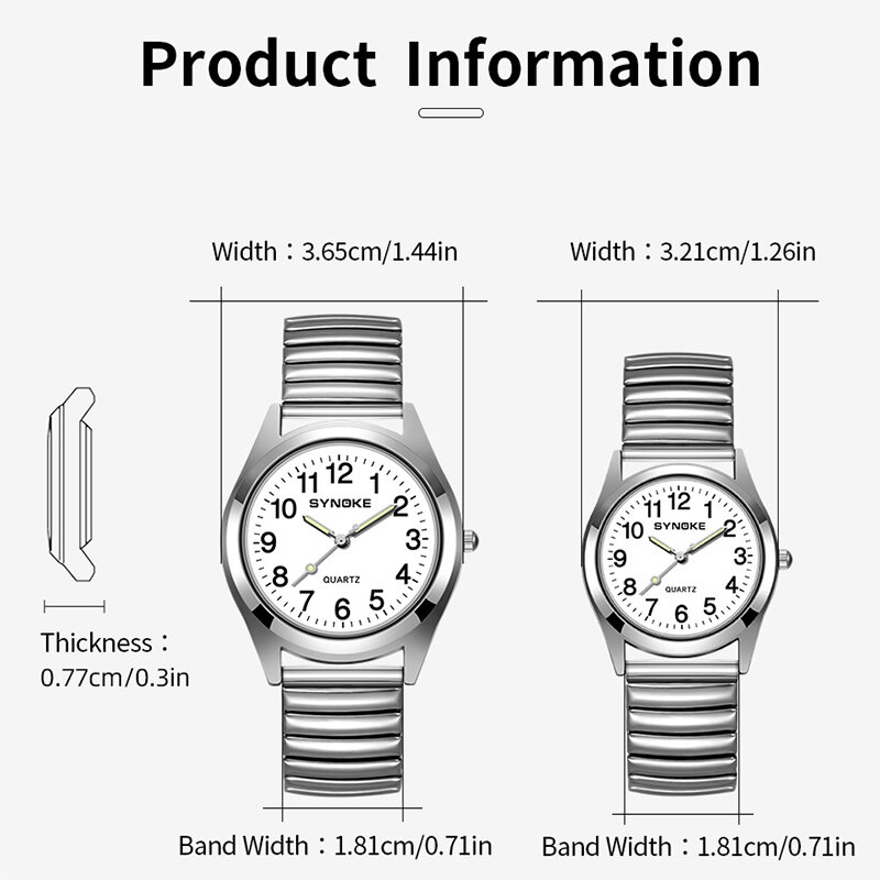 Paar Uhr Männer Frauen Edelstahl Paar Uhren Uhr kreative Feder armband wasserdichte Synoke Marke