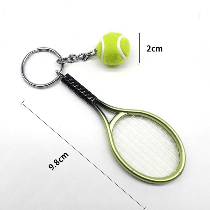 Брелок для ключей, Модный мини-брелок для ключей с кольцом для теннисных мячей, для любителей спорта, 12 шт.
