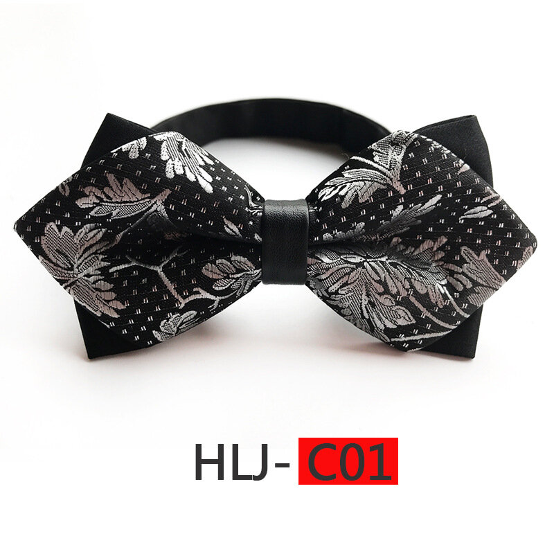 11.5*5.5CM British Style Fashion Trendy Paisley Floral Leaf Polyester Bowtie for Man Woman Business Wedding Casual Neckties