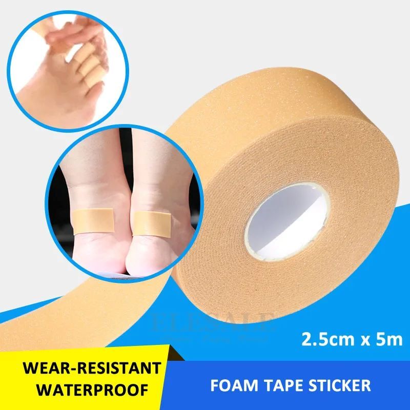 1-Roll 2.5cm * 5m adesivo per fasciatura resistente all'usura nastro elastico in schiuma impermeabile medicazione per ferite trattamento sportivo per distorsione Kit di pronto soccorso