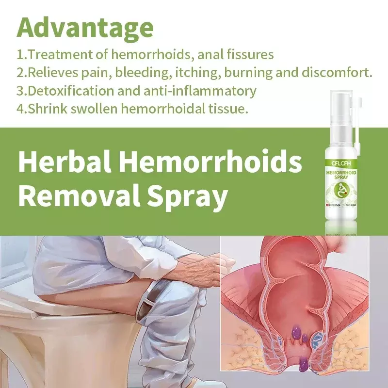 Hemorrhoids Treatment Spray Piles Pain Relief Anal Fissure Bleed Swell Intemal External Hemorrhoid Removal Herbal Medicine