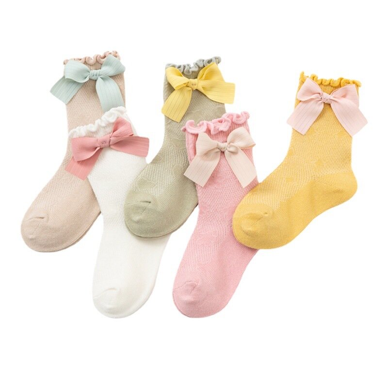 1-5 Jaar Baby Meisjes Voet Sokken Zomer Mesh Antislip Prinses Sokken Mooie Ademende Huis