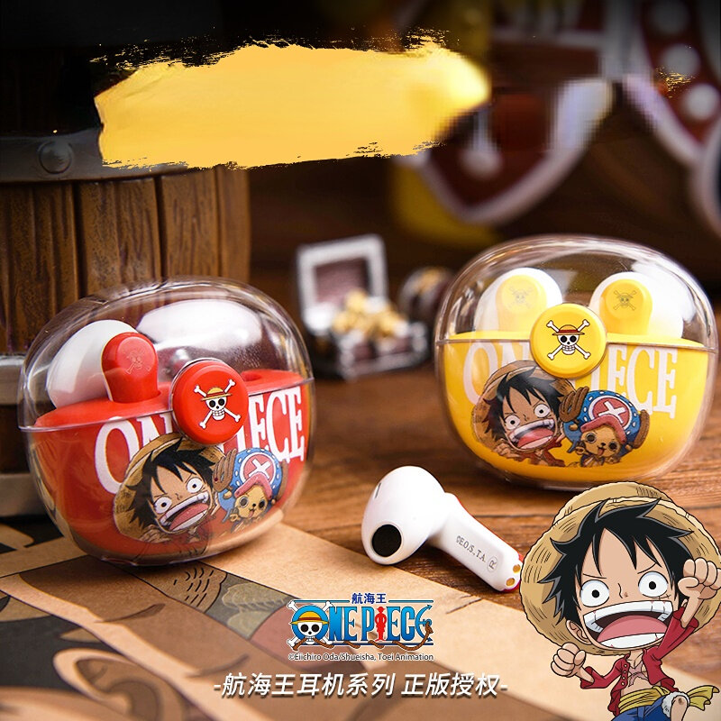 One Piece Auscultadores Sem Fio Bluetooth, Cancelamento de Ruído Inteligente, Jogo Binaural, Anime, Joint Oficial, Luffy, 5.3
