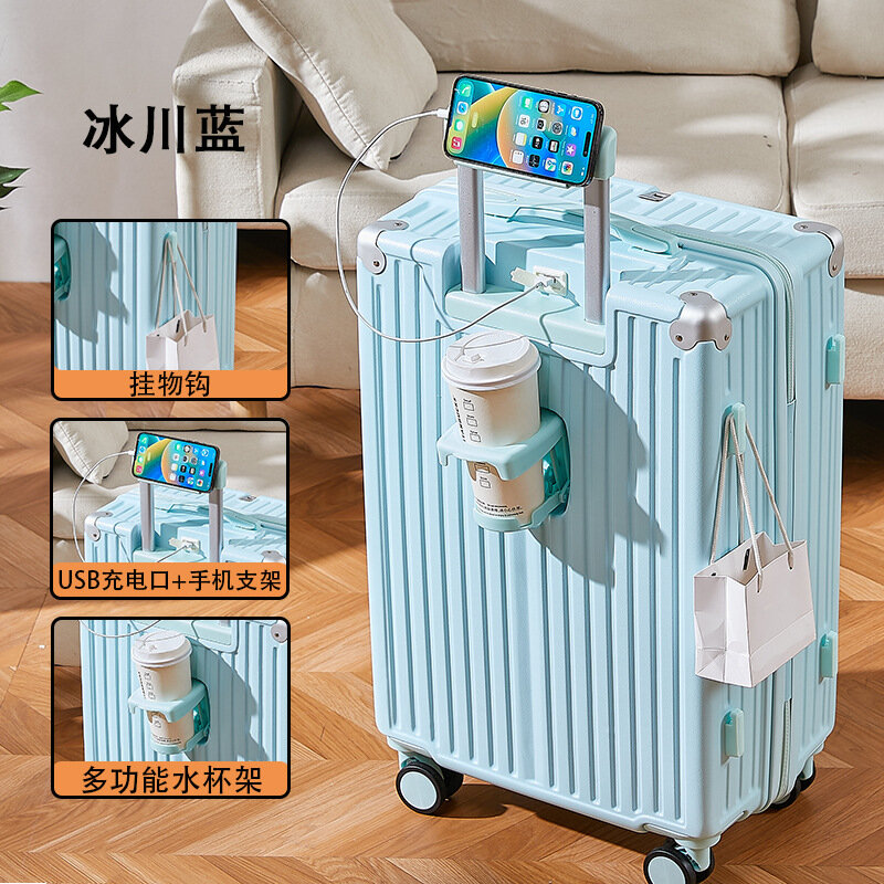 PLUENLI Luggage Multi-Functional Suitcases Universal Wheel Trolley Case Good-looking Boarding Bag Suitcase with Combination Lock