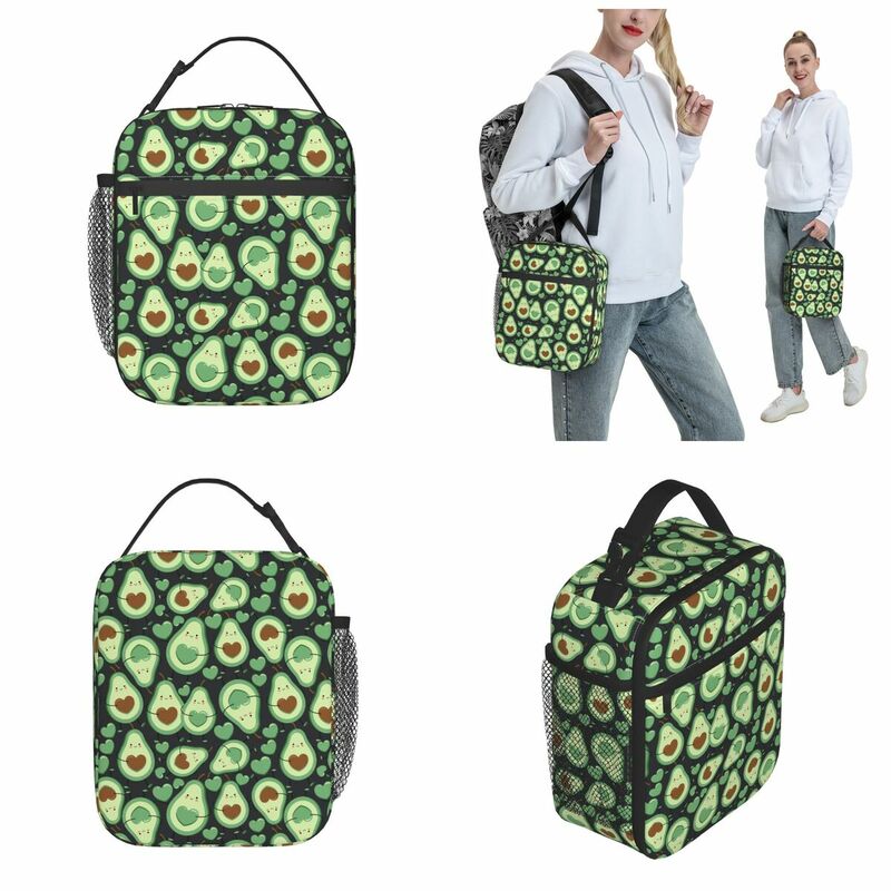 Симпатичная изолированная сумка для ланча с изображением авокадо, портативный термоохлаждающий Ланч-бокс для пикника