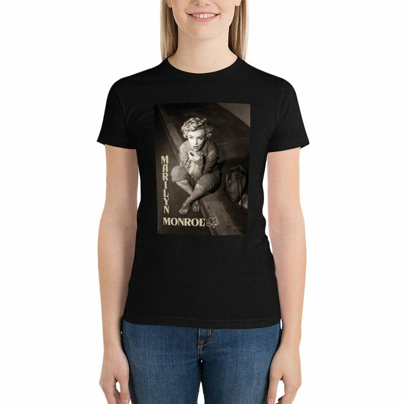 Marilyn Monroe 여성 티셔츠, 오버사이즈 상의, 여름 블라우스
