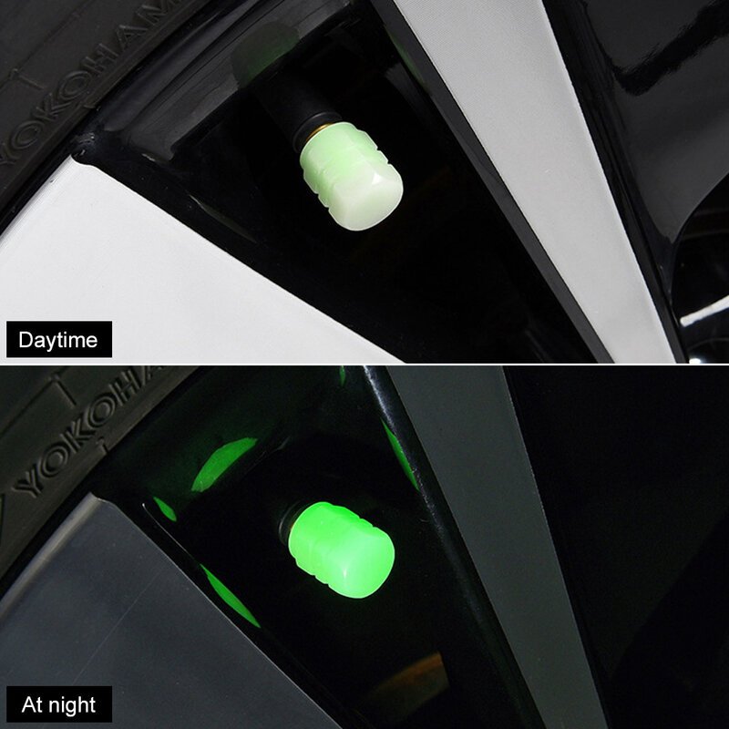 Колпачки клапанов автомобильных шин флуоресцентные ночные 4 шт. светящиеся автомобильные мотоциклетные велосипедные колпачки для колес