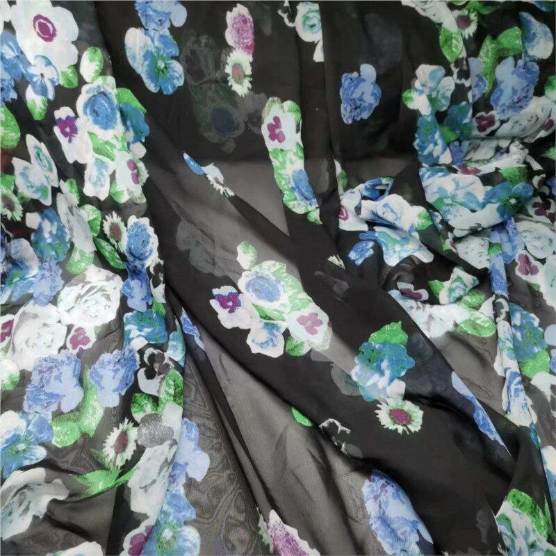 Двухсторонний шифоновый тканевый шарф 75d для пляжного платья с принтом позиционирования