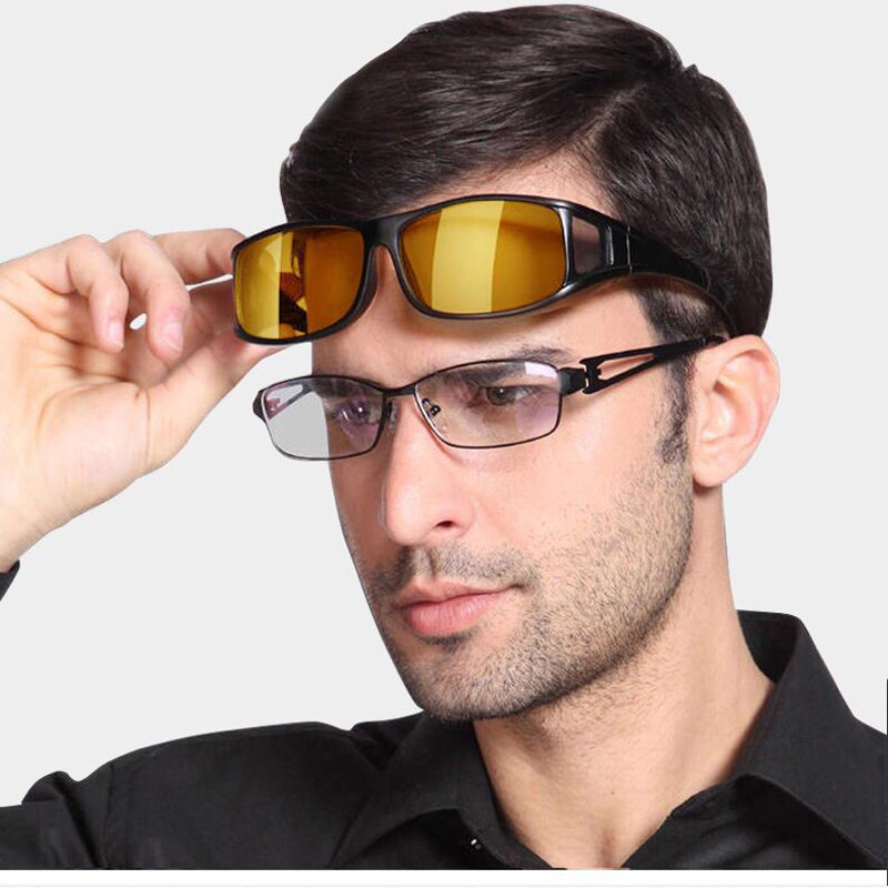 Óculos de sol de visão noturna para dirigir carro, óculos unissex, proteção UV, motorista, dom óculos, 2023