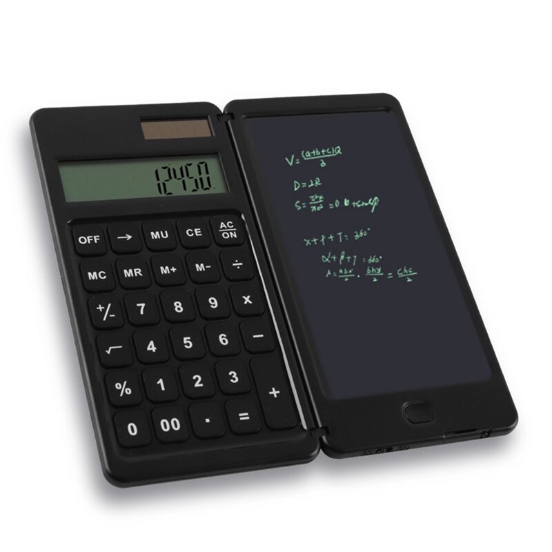 Mini calculatrice solaire portable avec stylet, tablette d'écriture LCD, bloc-notes, 6.5 pouces