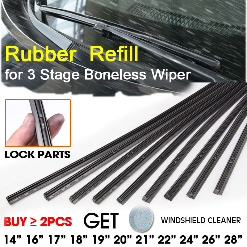Car Wiper blade Windscreen Strips 14"16"17"18"19"20"21"22"24"26"28" 10mm FR Insert Natural Rubber Strip Car Accessories 1Pcs