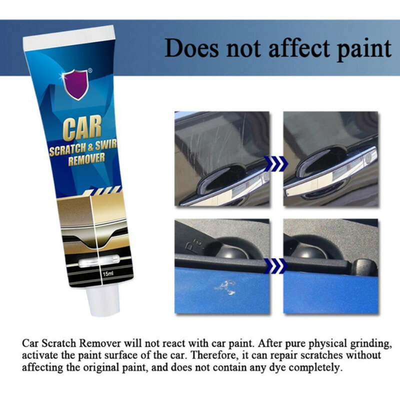 Auto Body Paint Scratches Remover Kit Cream Car Scratch Repair, Cera de polimento Ferramenta de remoção de redemoinho Acessórios para cuidados de carro
