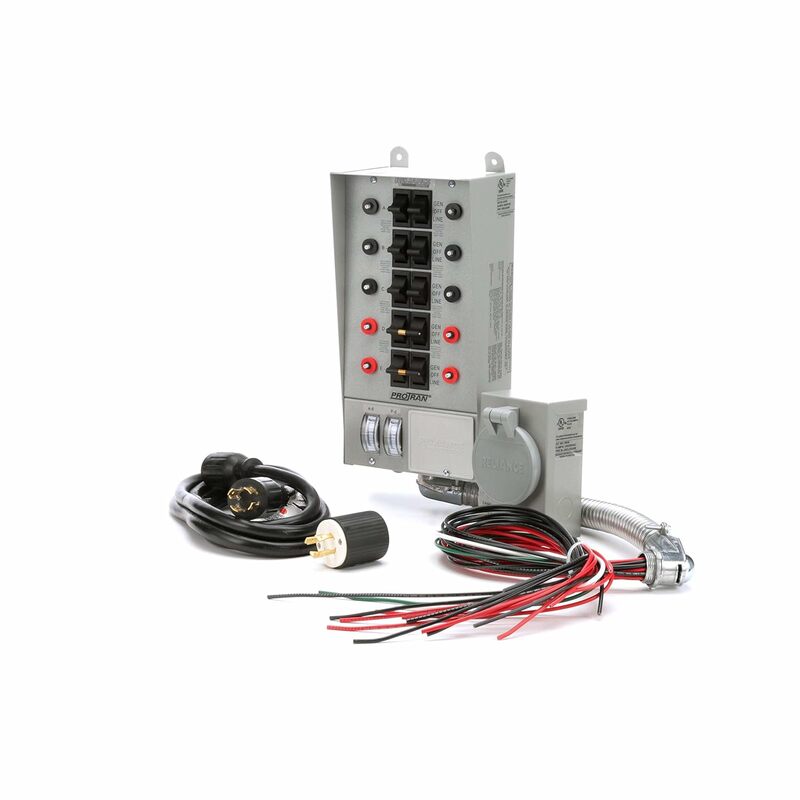 Reliance Controls 발전기 전송 스위치 키트, 31410CRK Pro/Tran 10 회로, 30 Amp, 회색