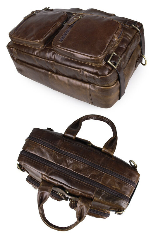 High Class Italian Genuine Leather Men Briefcase Business Bag Male 15.6" Laptop Bag Office portfolio Tote Shoulder Bag Messenger
