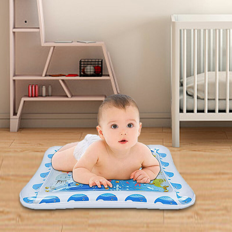 Tummy Time Baby Water Mat Iatable Sensory Toys Rectangular Shape Play Mat Toys For Above 3 Months Newborn Infant Toddlers