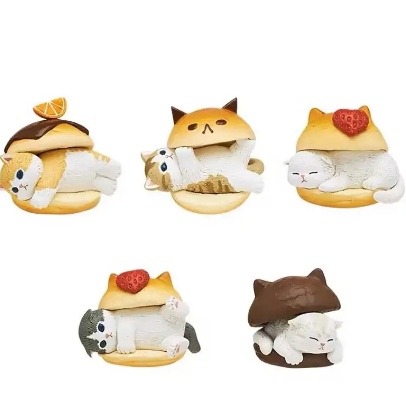 Figuras de acción de gatos Mofusand, Maritozzo, Gashapon, sándwich, pan, versión Q, regalos Kawaii, modelo de juguete para niños