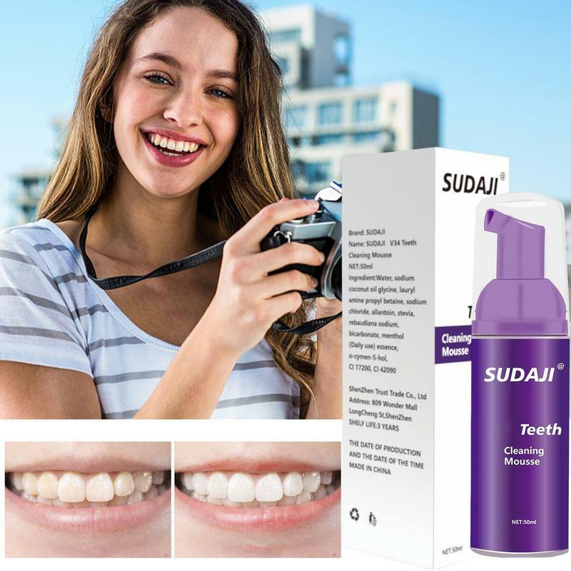 Deep Cleaning Foam Toothpaste Stain Removal Mousse Toothpaste 50ml Intensive Teeth Cleansing Mousse Stain Removal 3D White