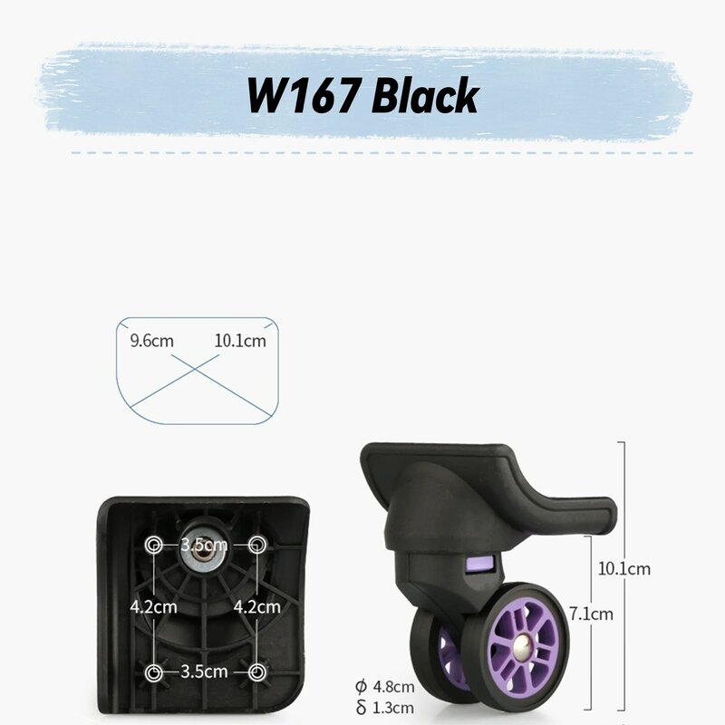 Maleta de repuesto para rueda Universal, rueda giratoria suave y silenciosa, amortiguadora, resistente al desgaste, adecuada para W167