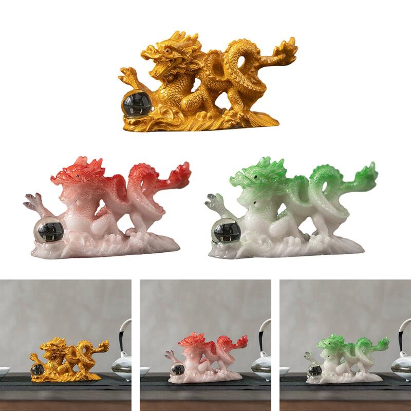 Estatua de cuentas de juego de dragón, decoración de té chino, adorno de Mascota, arte de mesa