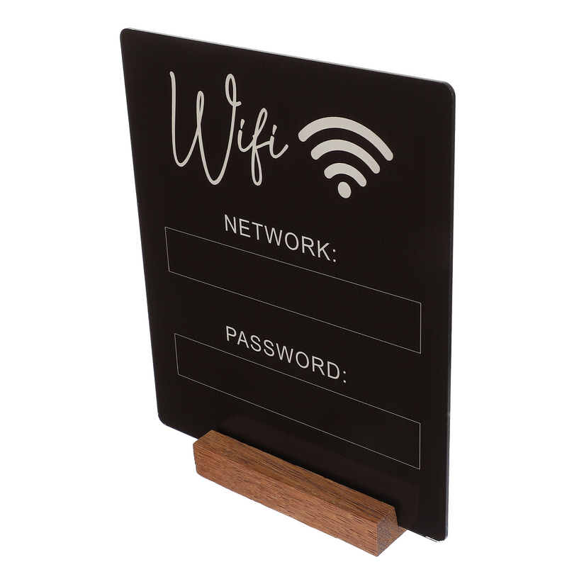 WiFi Password Sign Board para o Hotel, Acrílico Rede Sem Fio, Lembrete Hotel, Guest Account Table, Convidados Decoração