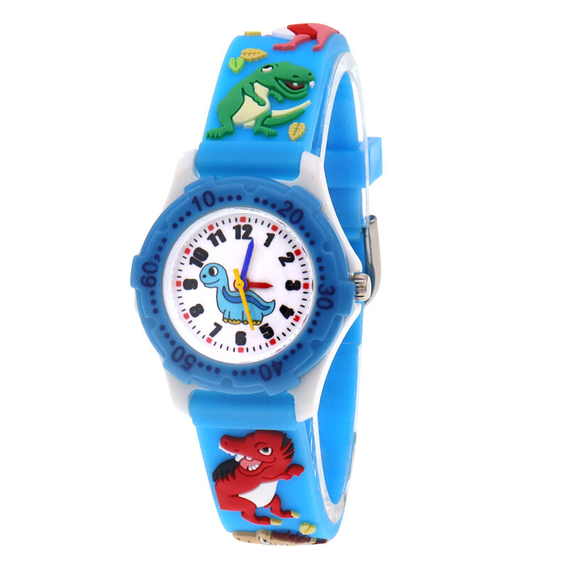 Relojes de dibujos animados para niños y niñas, reloj Digital para niños, reloj de pulsera de cuarzo, correa de silicona de dinosaurio, reloj para bebés