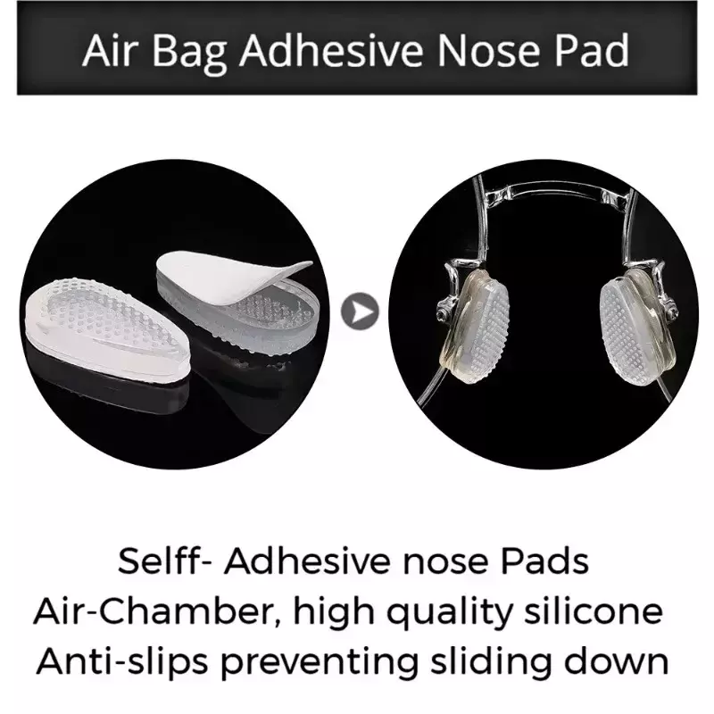 2/20PCS Silicone Glasses Nose Pads Soft Non Slip Air Cushion Nose Holder Transparent Invisible Self Adhesive Sticker Eyewear