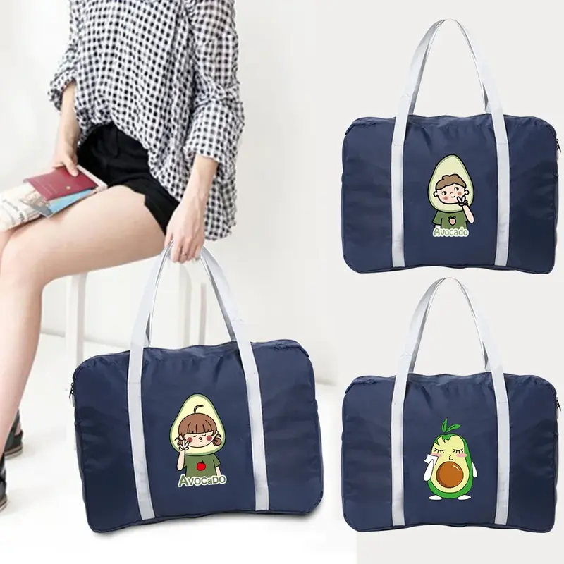 Дорожные сумки Boston, складные дорожные сумки, нейлоновая водонепроницаемая сумка для хранения одежды, органайзер с принтом авокадо