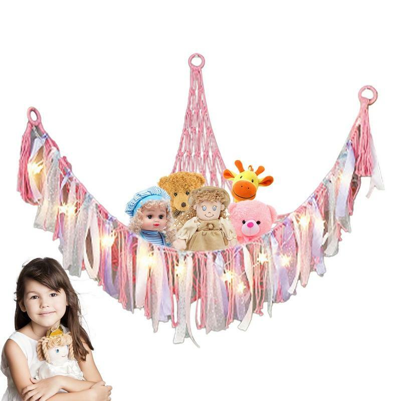Jaring penyimpan mainan boneka tempat tidur gantung Teddy memberikan anak laki-laki atau perempuan hadiah liburan terbaik atau ulang tahun anak-anak