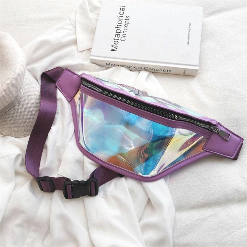 Pacote de Fanny laser transparente para homens e mulheres, bolsa de telefone, mochila de ombro, mochila esportiva, bolsa de ciclismo