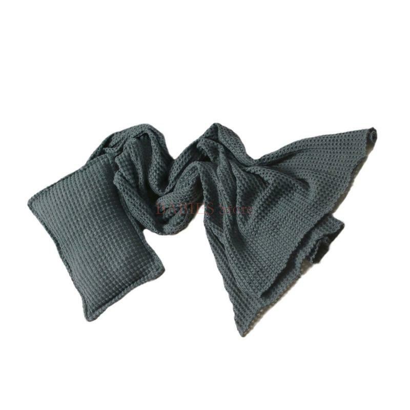 C9GB 2-teilige Baumwoll-Wickeldecke und Kopfkissen, passendes Kissen, atmungsaktive Wickeldecke