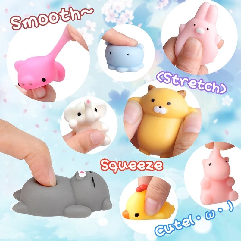 1-8PCS Mochi Squishies Kawaii Anima Squishy Toys For Kids Antistress Ball Squeeze Party Favors giocattoli Antistress per il compleanno