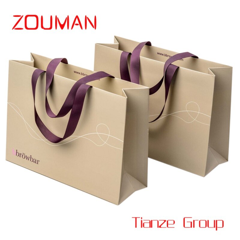 Bolsa de regalo de lujo personalizada para ropa, bolsas de papel de embalaje de compras con su propio logotipo, color rosa
