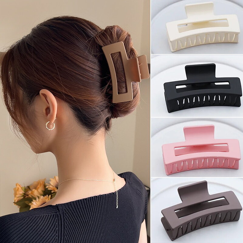 Корейские женские пластиковые заколки для волос для девочек, заколка-краб большого размера, модные украшения, аксессуары для волос