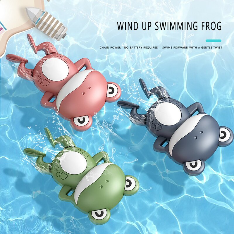 Kreatywność dziecko bawić się w wodzie na łańcuchu mechaniczna pływanie Backstroke mała żaba dziecko kąpać słodkie uspokoić zabawka w kształcie zwierzątka prezent