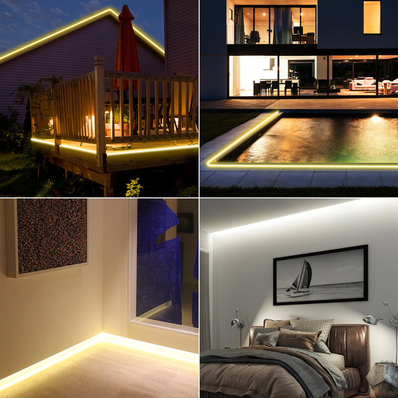 家庭用およびキッチン用の高輝度LEDストリップライト,EUプラグ付き,庭用,20m,40m,288ダイオード,220v