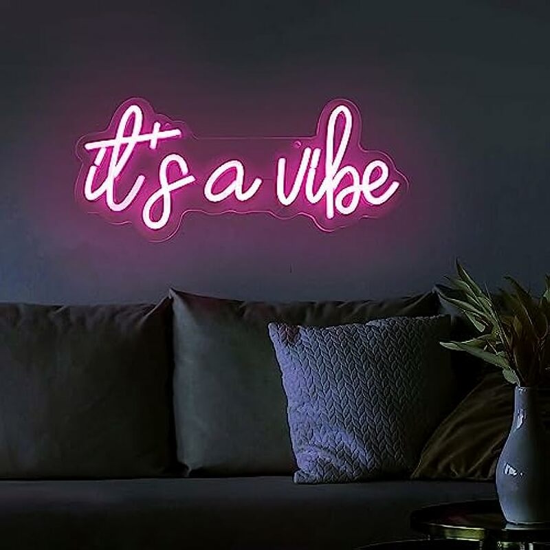 It's A Vibe Neon Sign Lights for Bedroom, Sign LED ajustável, Light Up Sign, Beer Bar, Café, Festa, Sala de jogos, Girls and Boys Gift