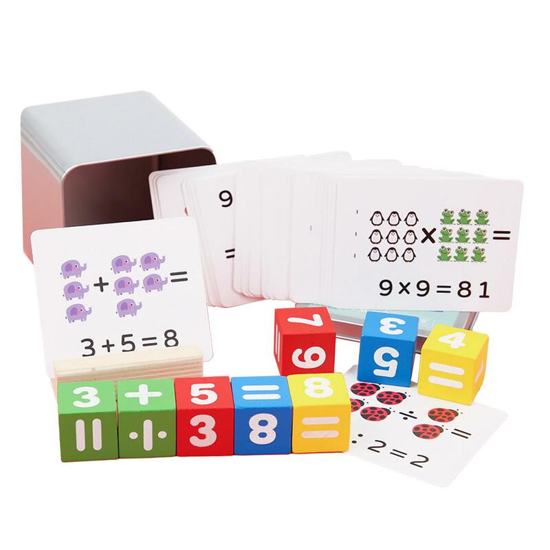 Mathe Flash Kartenspiel Subtraktion frühe pädagogische Vorschule lernen Montessori Spielzeug 54 Stück doppelseitige Karten für Reises pielzeug