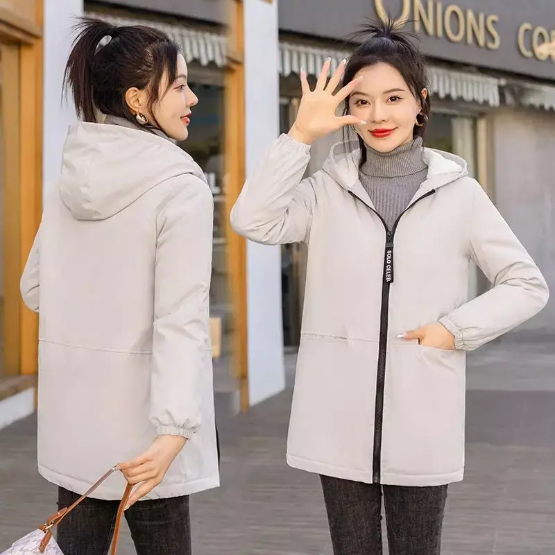 Winter Mid Length Parkas Hooded Windbreaker Coat Women Wear Jacket Lady Comfort Casual Outerwear Anti Cold Warmth Clothing