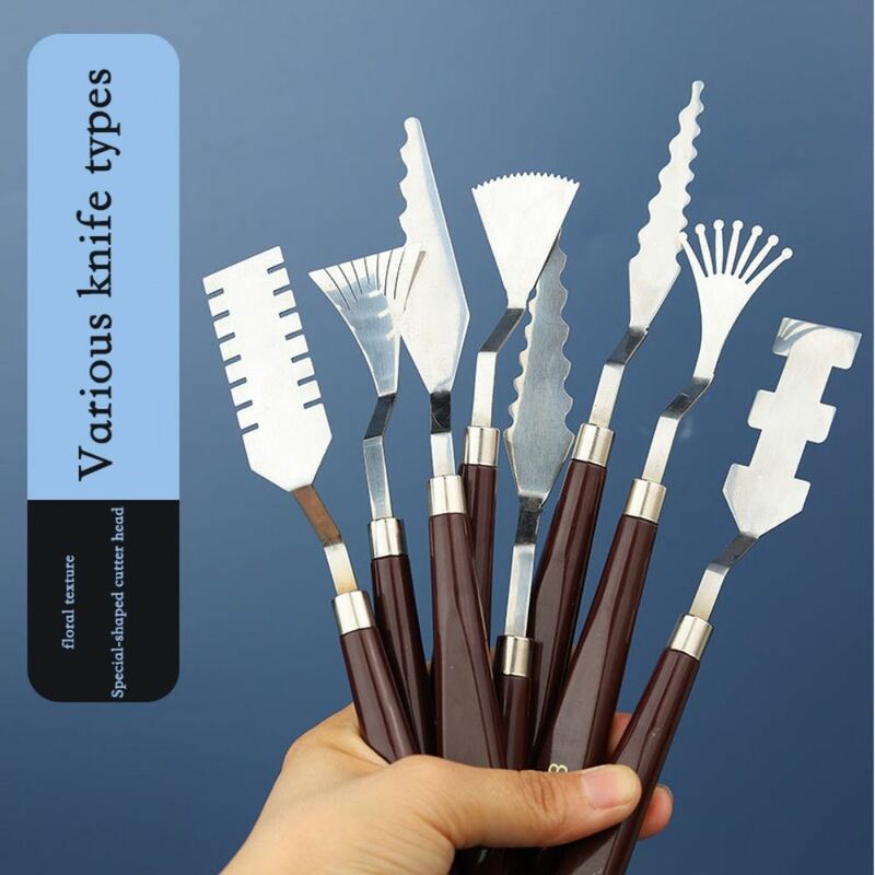 1/9PCS Special Shaped Oil Painting Knife Stainless Steel Texture Painting Scraper Art Palette Paint Color Mixing Knife Tools